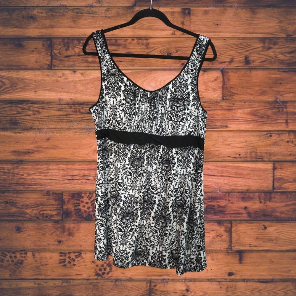 5 for $25🔥Linea Donatella‎ Black Paisley Sleeveless Nightgown XL